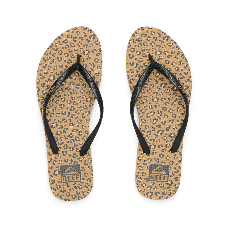 Klapki Damskie REEF Seaside Prints, Leopard/Black