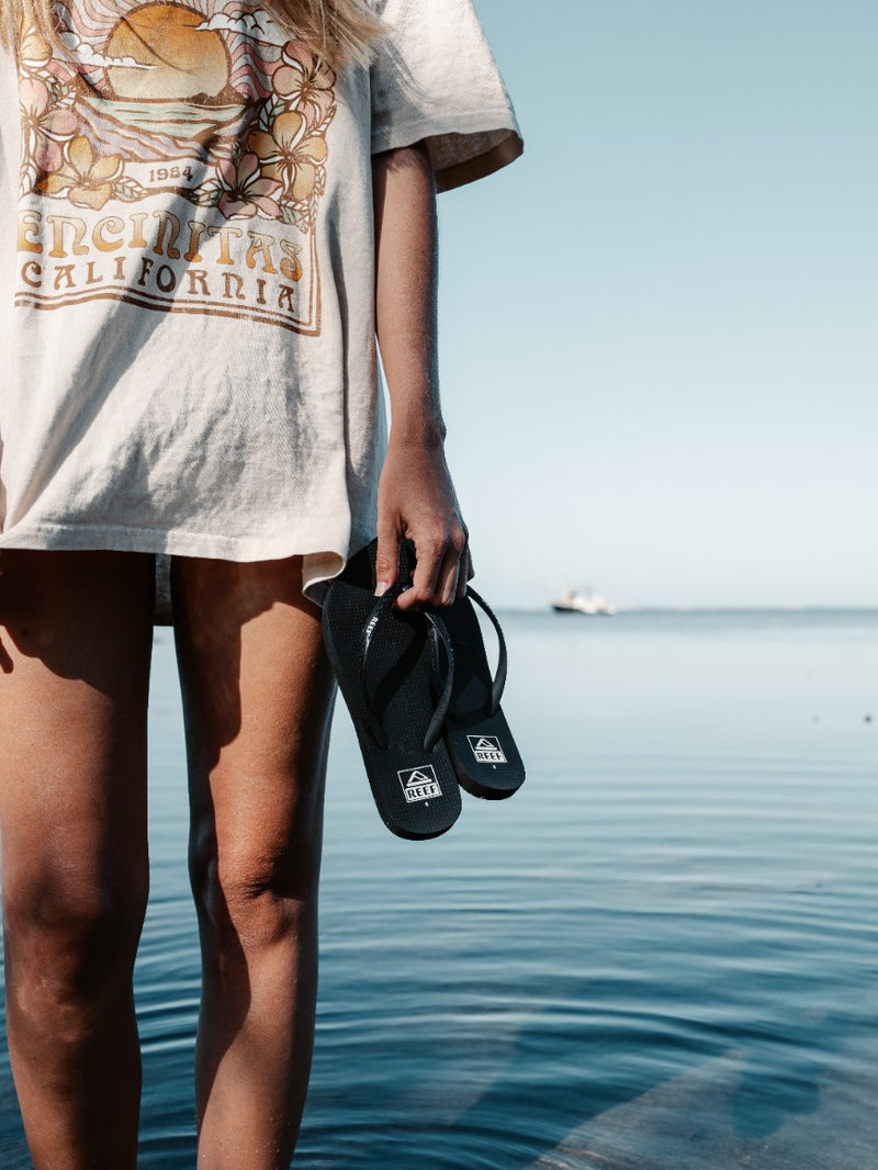 Klapki Damskie REEF Seaside, Black/White