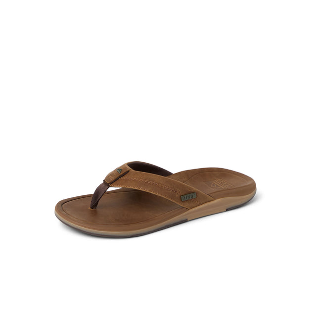 Klapki Męskie Leather Offshore, Bronze/Brown