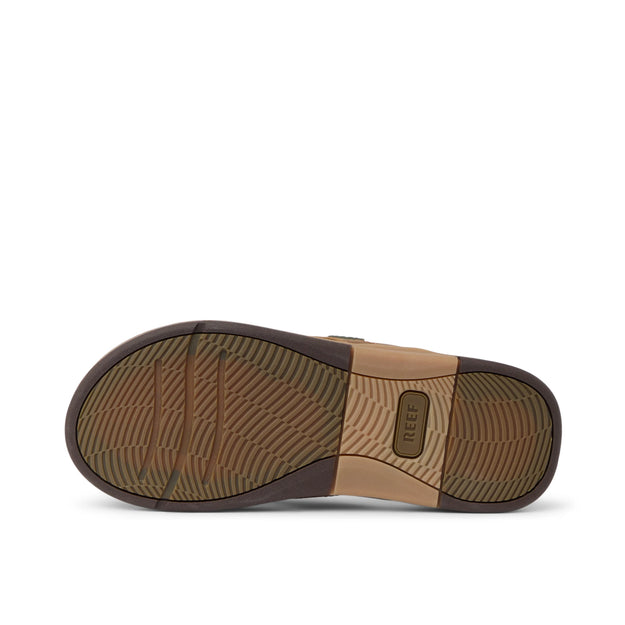 Klapki Męskie Leather Offshore, Bronze/Brown