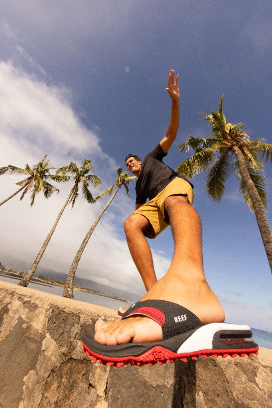 Klapki Męskie Fanning Pregame, Black/Red