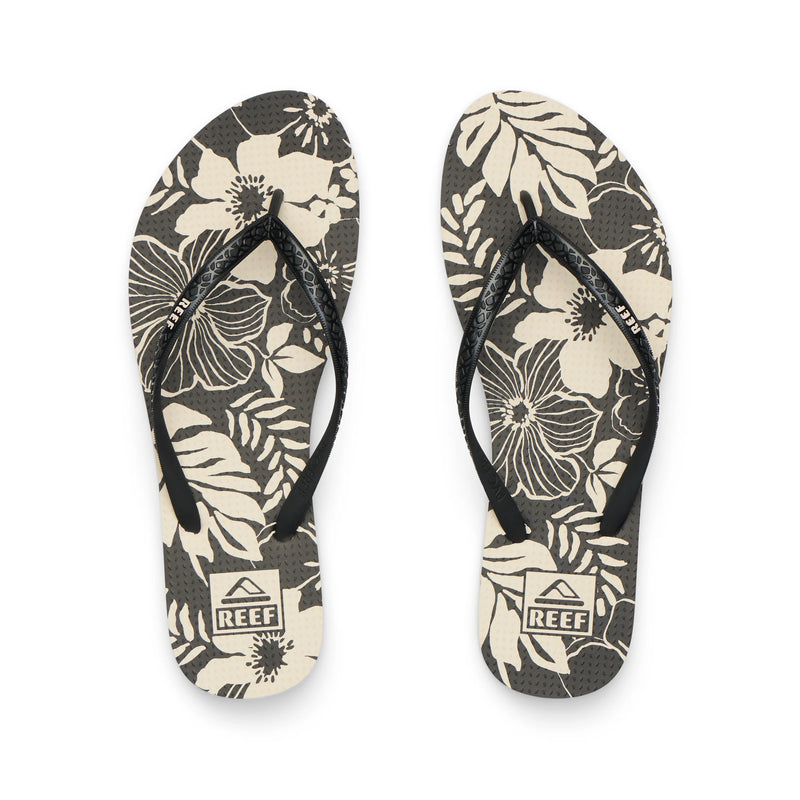 Klapki Damskie REEF Seaside Prints, Black Floral