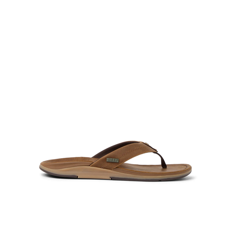 Klapki Męskie Leather Offshore, Bronze/Brown