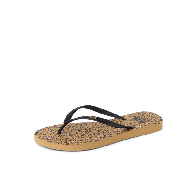 Klapki Damskie REEF Seaside Prints, Leopard/Black