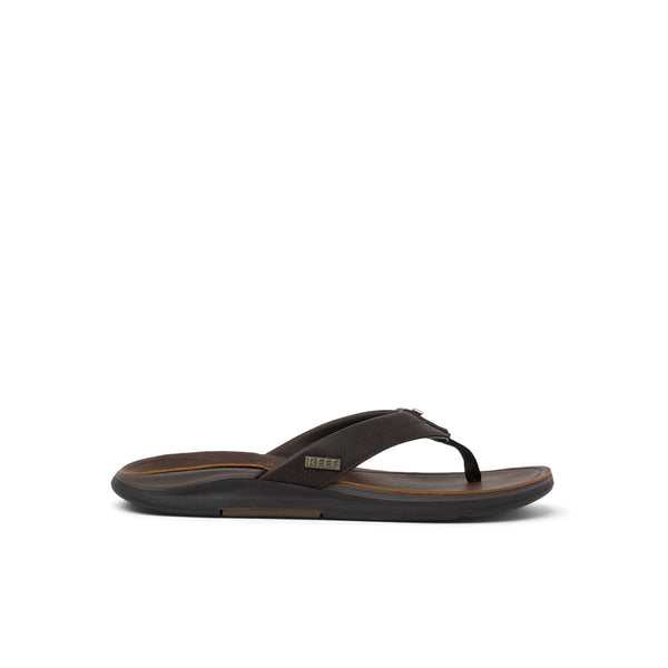 Klapki Męskie Leather Offshore, Dark Brown