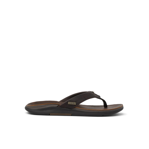 Klapki Męskie Leather Offshore, Dark Brown