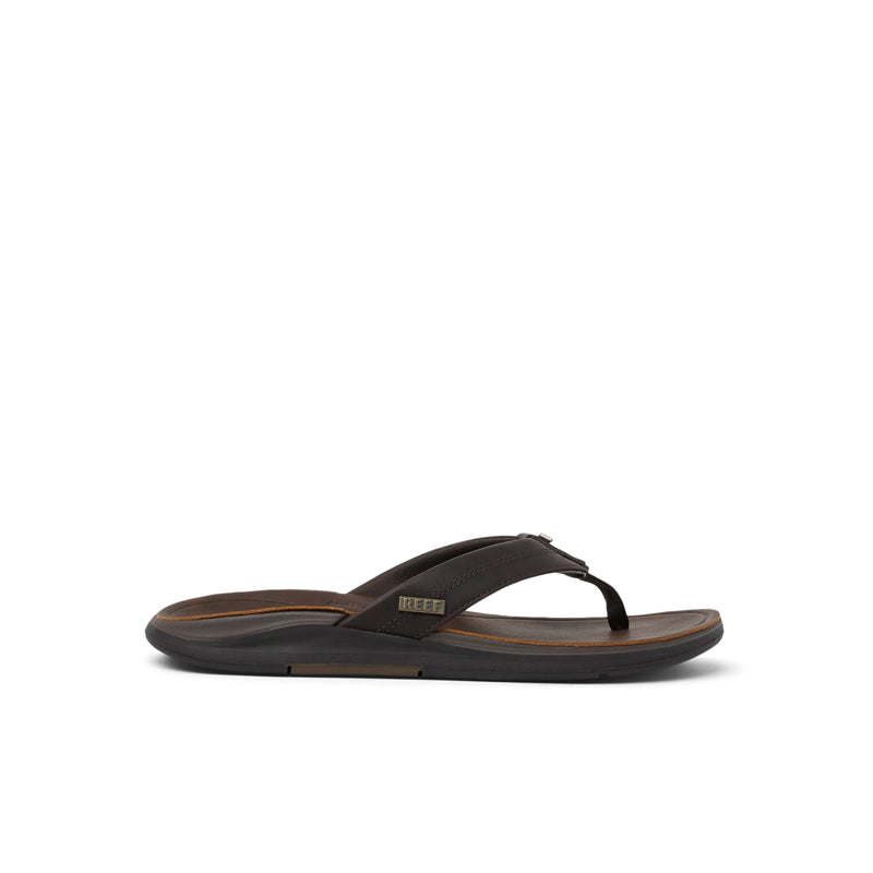 Klapki Męskie Leather Offshore, Dark Brown