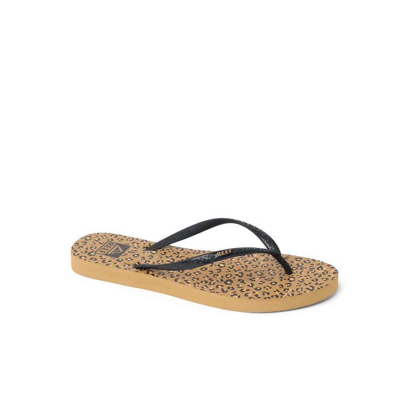 Klapki Damskie REEF Seaside Prints, Leopard/Black