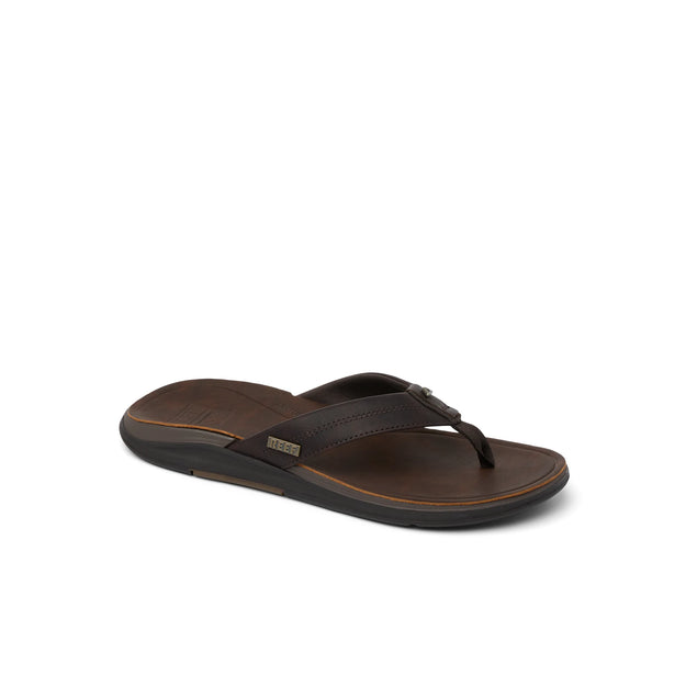 Klapki Męskie Leather Offshore, Dark Brown