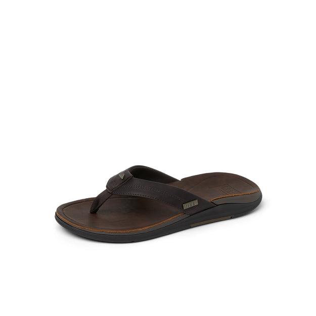 Klapki Męskie Leather Offshore, Dark Brown